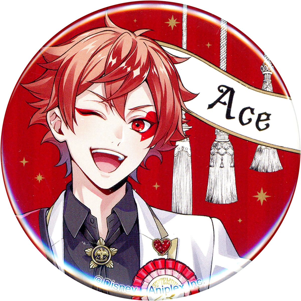 Ace Trappola Disney Twisted Wonderland Premium Birthday 2023 POP UP SHOP in Animate Button Collection Omekashi Birthday Ver. [USED]