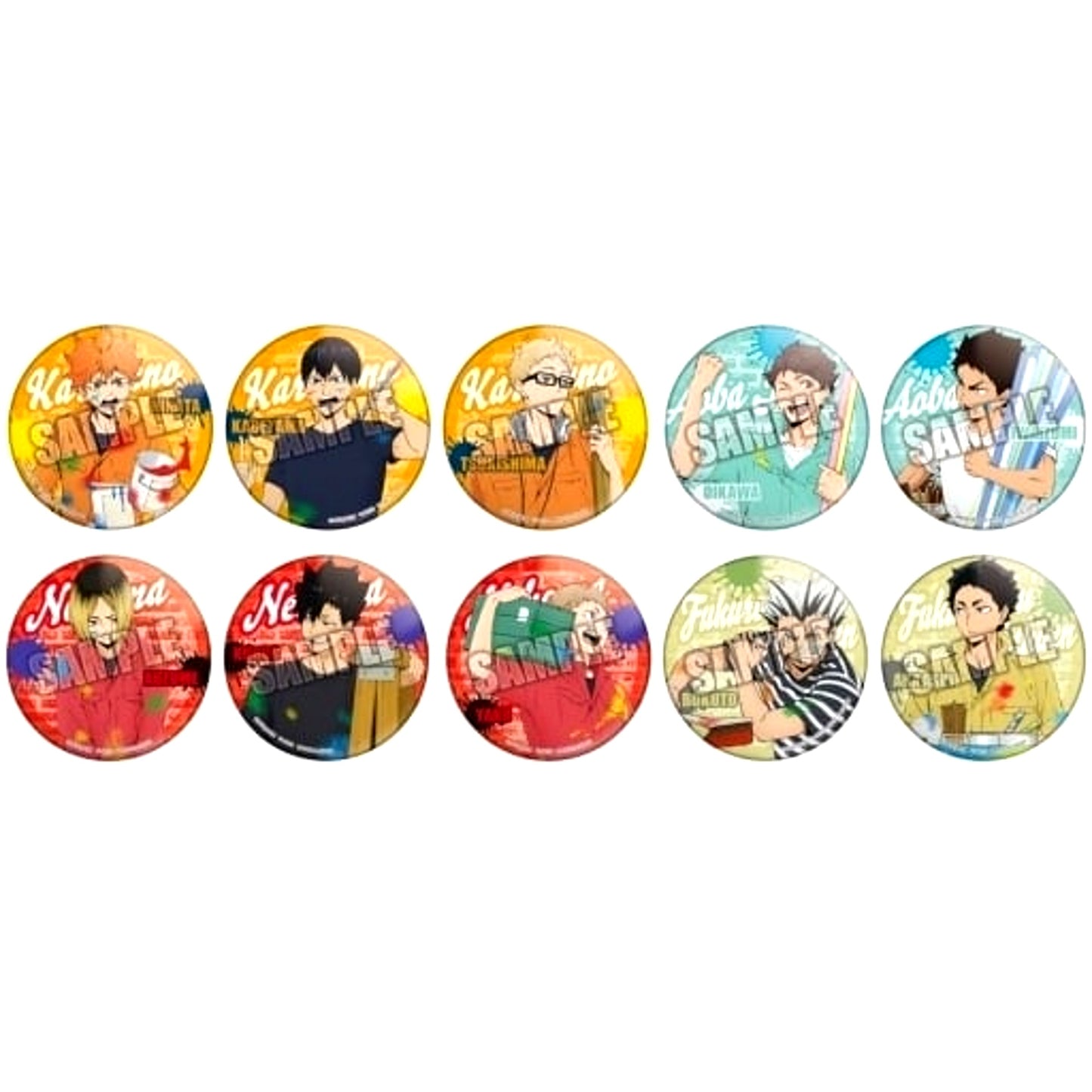 Set of 10 Haikyu Color Palette Button Paint Suit [USED]