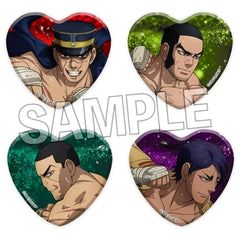 Golden Kamuy Heart Gong! Can Badge Set of 4 Buttons [USED]