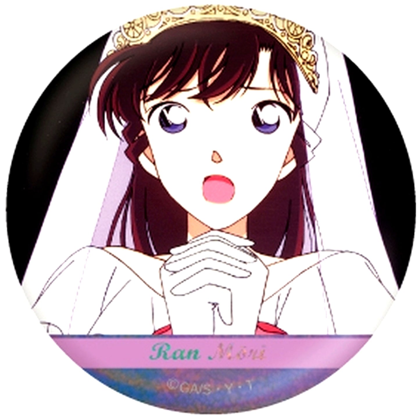 3 Ran Mouri Detective Conan Scene Shot Trading Hologram Button Ran Mouri [USED]