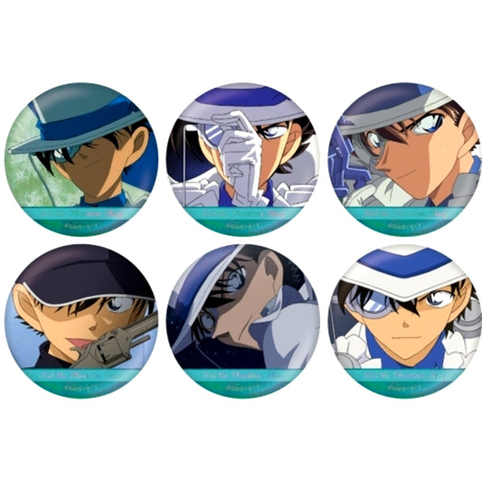 Set of 6 Kaito Kid Detective Conan Scene Shot Trading Hologram Button [USED]