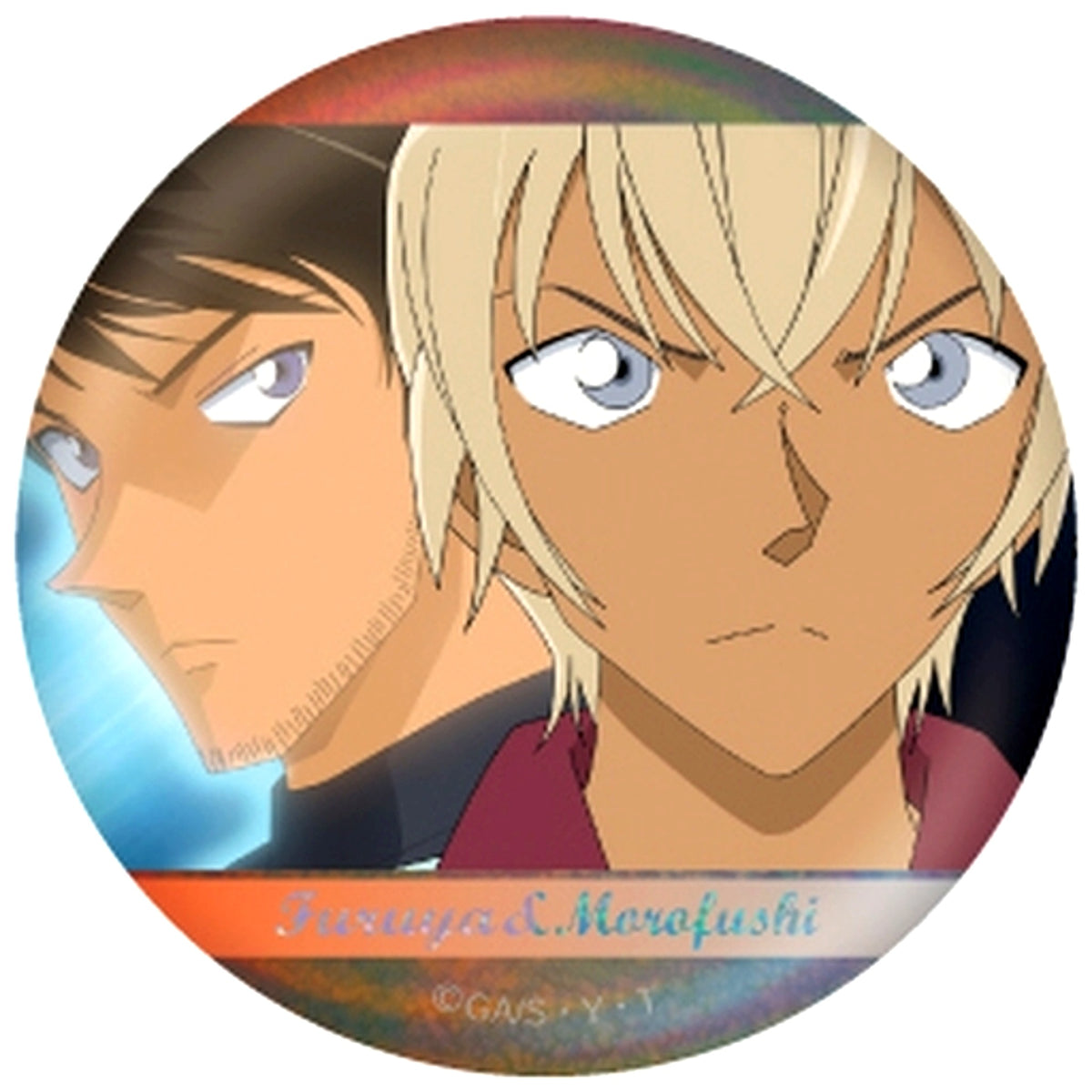 Rei Furuya & Hiromitsu Morofushi 2. Detective Conan Scene Shot Trading Hologram Button Police Academy Group [USED]