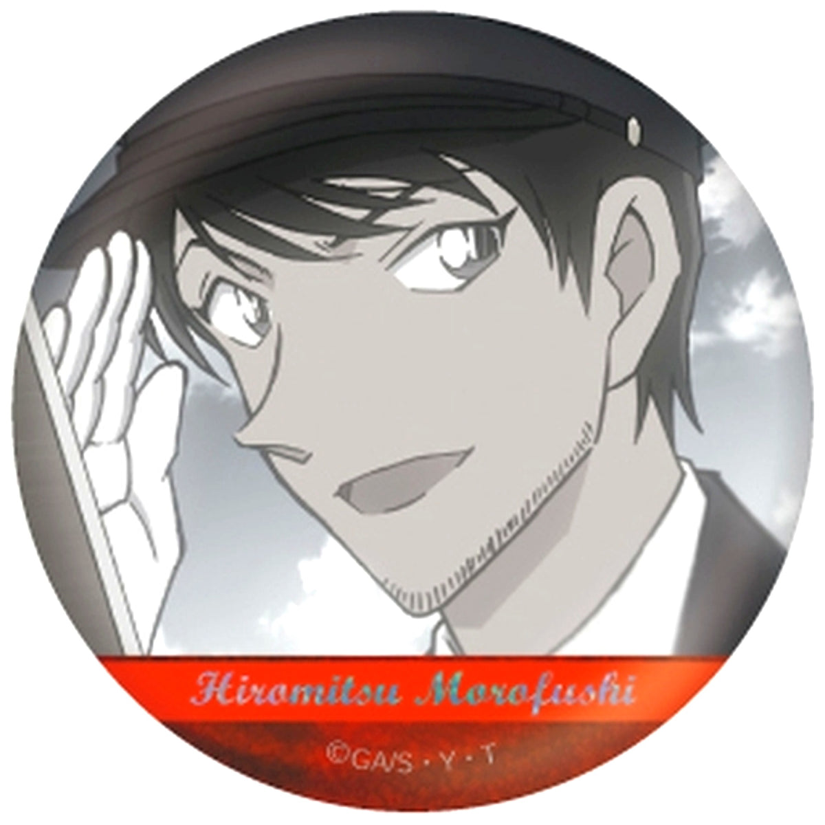 Hiromitsu Morofushi 4. Detective Conan Scene Shot Trading Hologram Button Police Academy Group [USED]