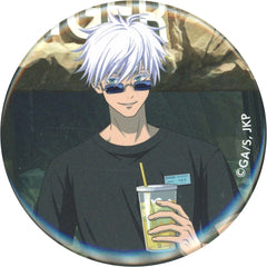 Jujutsu Kaisen Satoru Gojo Waist Up Newly Drawn Illustration Trading Can Badge Zookeeper Ver. Tobu Zoological Park Limited Buttons [USED]