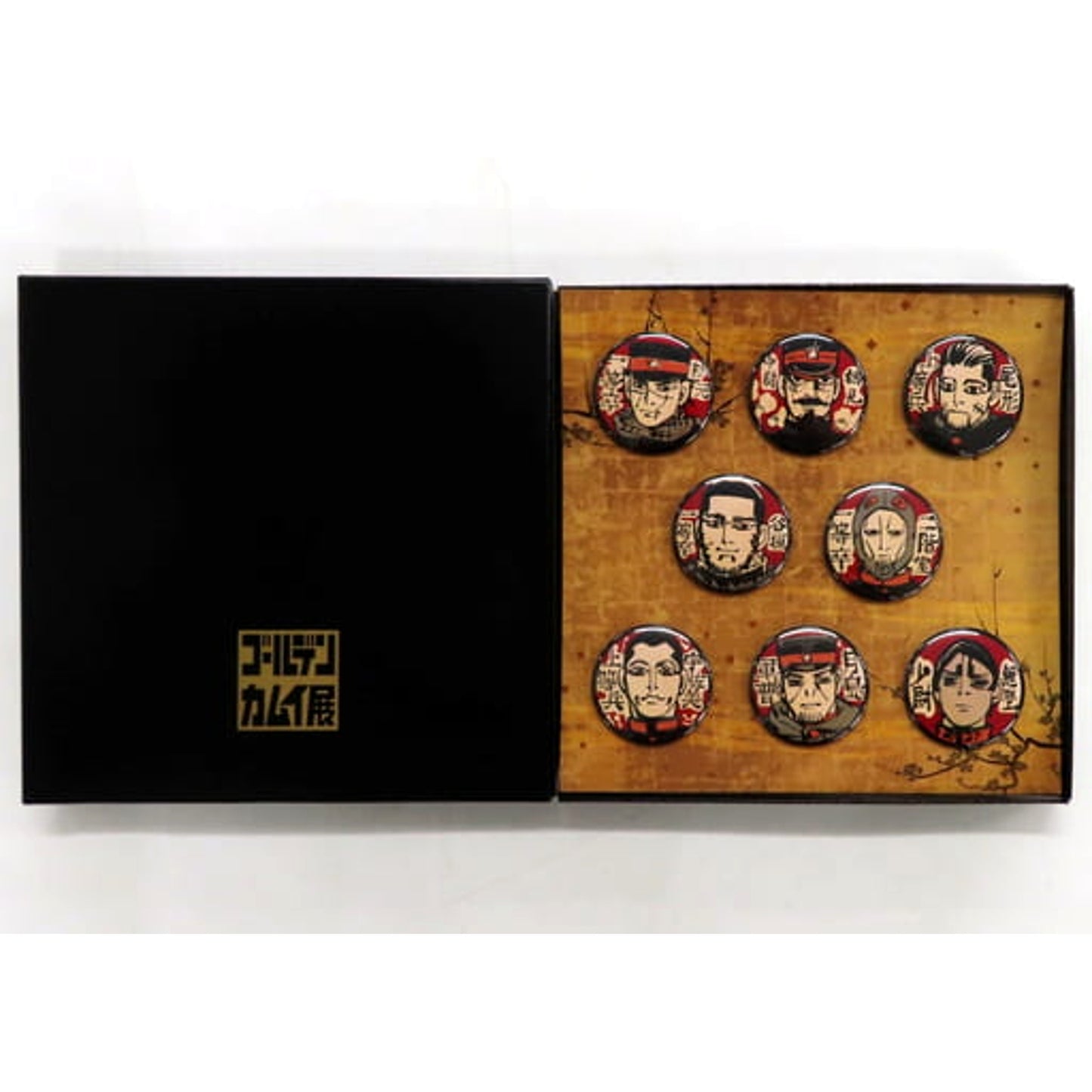 Saichi Sugimoto & Others Golden Kamuy All 8 Types Set Bujin Button with Special Box Golden Kamuy Exhibition Limited [USED]