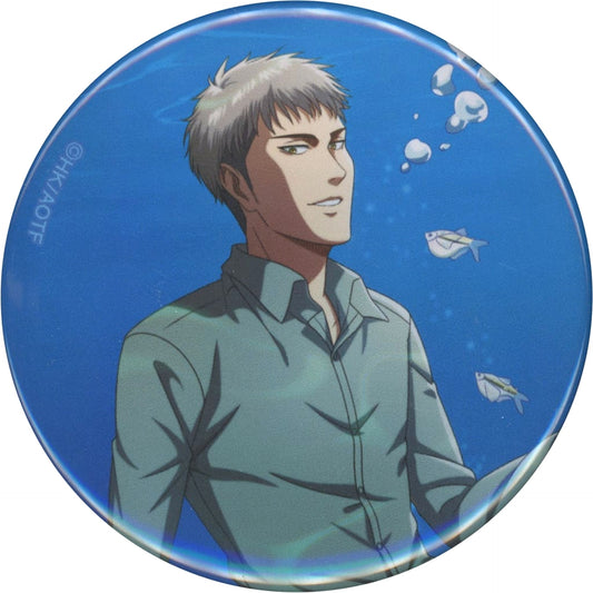 Attack on Titan Jean Kirstein Waist Up Newly Drawn Illustration Underwater Floating Ver. Trading Can Badge Kawasui Kawasaki Aquarium: Kyojin Hisomu Mizube o Chosa Seyo Limited Buttons [USED]