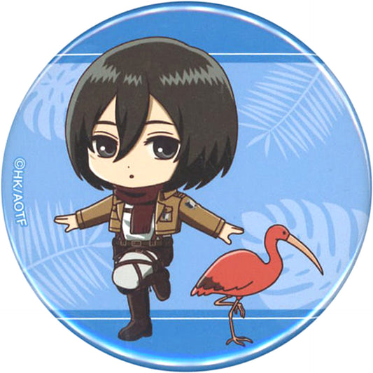 Mikasa Ackerman Attack on Titan Trading Chibi Character Button Kawasui Kawasaki Aquarium: Kyojin Hisomu Mizube o Chosa Seyo Limited [USED]