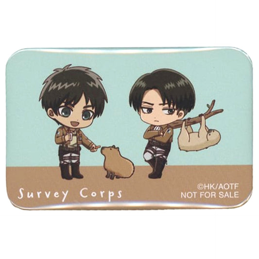 Ellen Levi Attack on Titan Chibi Chara Square Button Kawasui Kawasaki Aquarium: Kyojin Hisomu Mizube o Chosa Seyo Limited Box Purchase Privilege [USED]