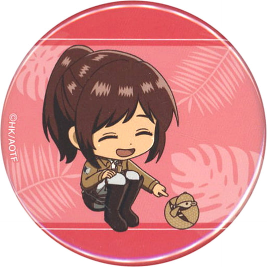 Attack on Titan Sasha Blouse Trading Chibi Character Can Badge Kawasui Kawasaki Aquarium: Kyojin Hisomu Mizube o Chosa Seyo Limited Buttons [USED]