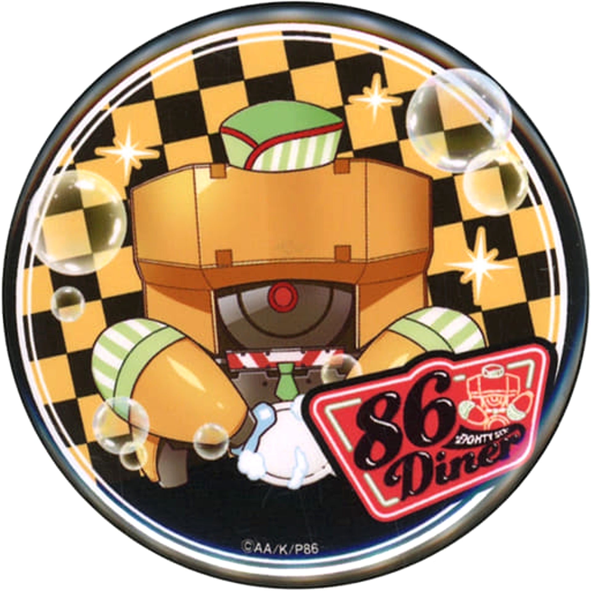 86 Fido Can Badge 86 Diner in Amocafe Ikebukuro Limited Buttons [USED]