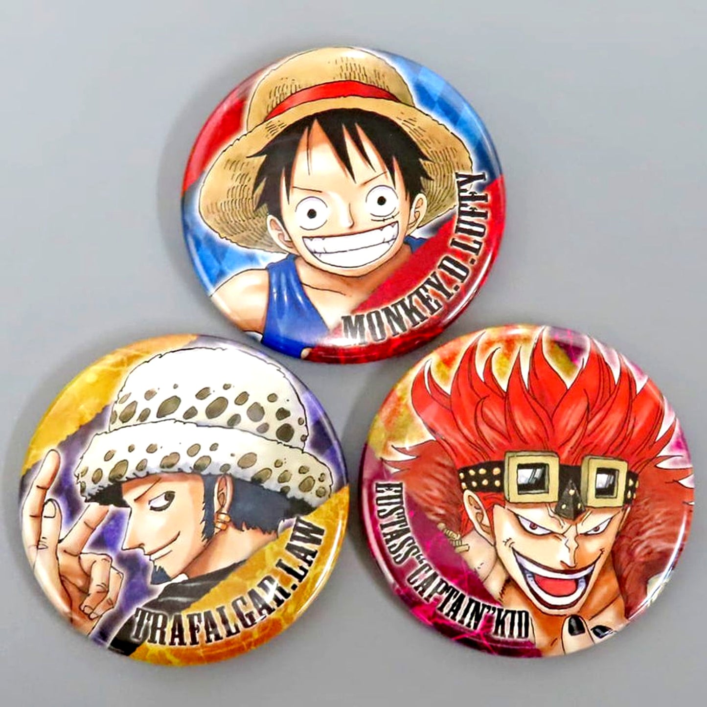 Single Item Luffy & Law & Kid Button Set of 3 One Piece Special Set [USED]