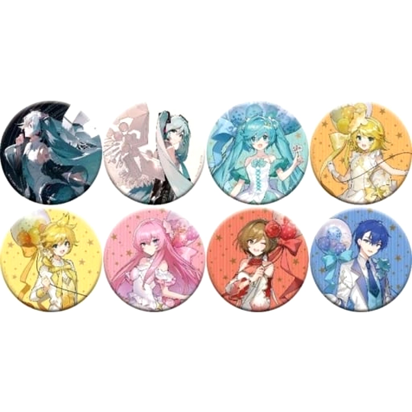 VOCALOID Hatsune Miku & Others Character Badge Collection Hatsune Miku 16th Birthday All 8 Types Set Buttons [USED]