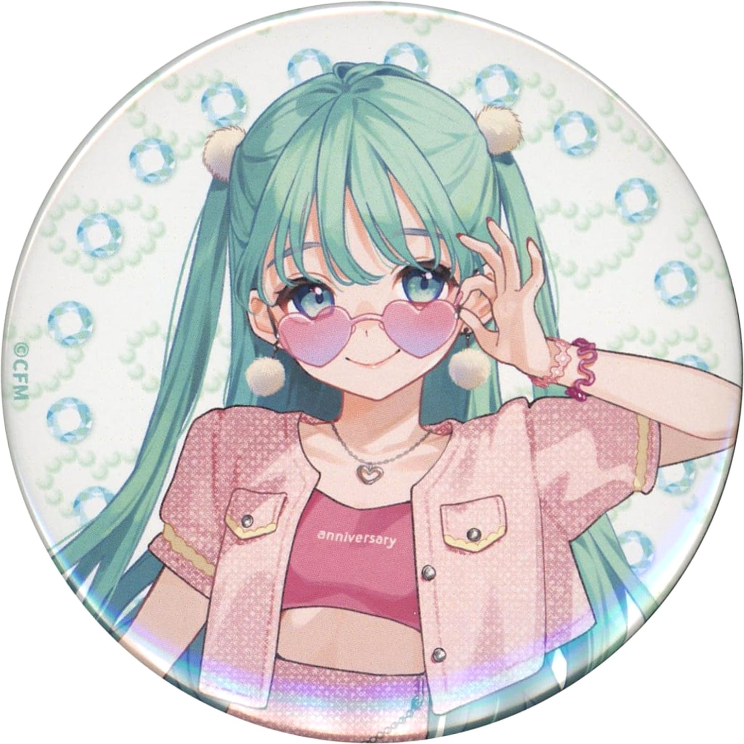 Hatsune Miku 75mm Button Rakuten Collection Megurine Luka 14th Anniversary E-8 Prize [USED]