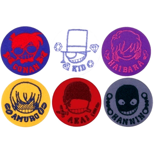 Set of 6 Detective Conan Embroidery Badge Collection [USED]