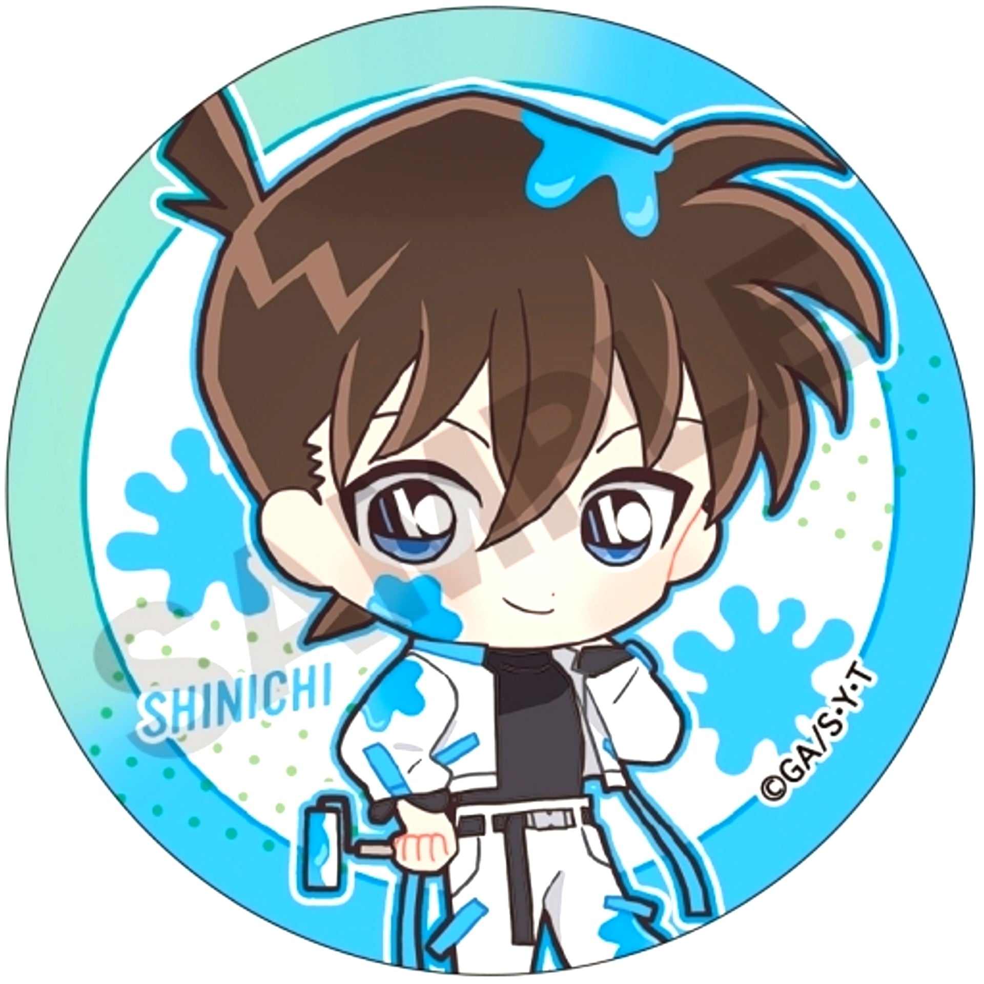 Shinichi Kudo Detective Conan Trading Button Paint [USED]