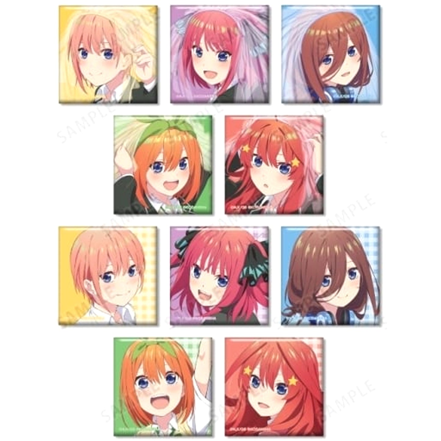 Ichika Nakano & Others The Quintessential Quintuplets Special All 10 Types Set Trading Square Button [USED]