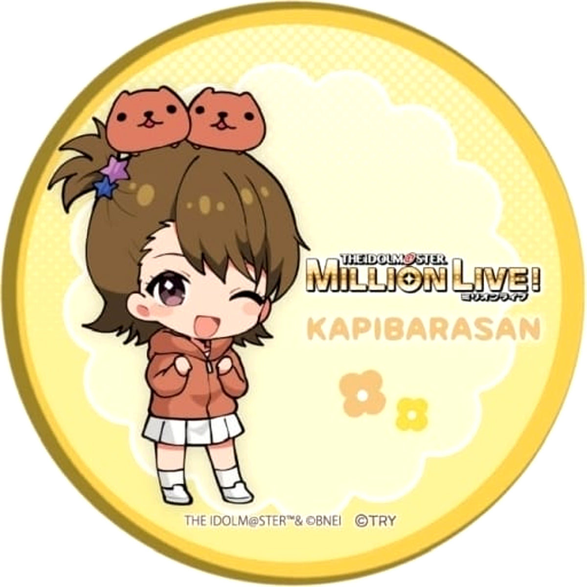 THE IDOLM@STER Million Live! X Kapibarasan Ami Futami Can Badge 01 Mini Character Illustration Buttons [USED]