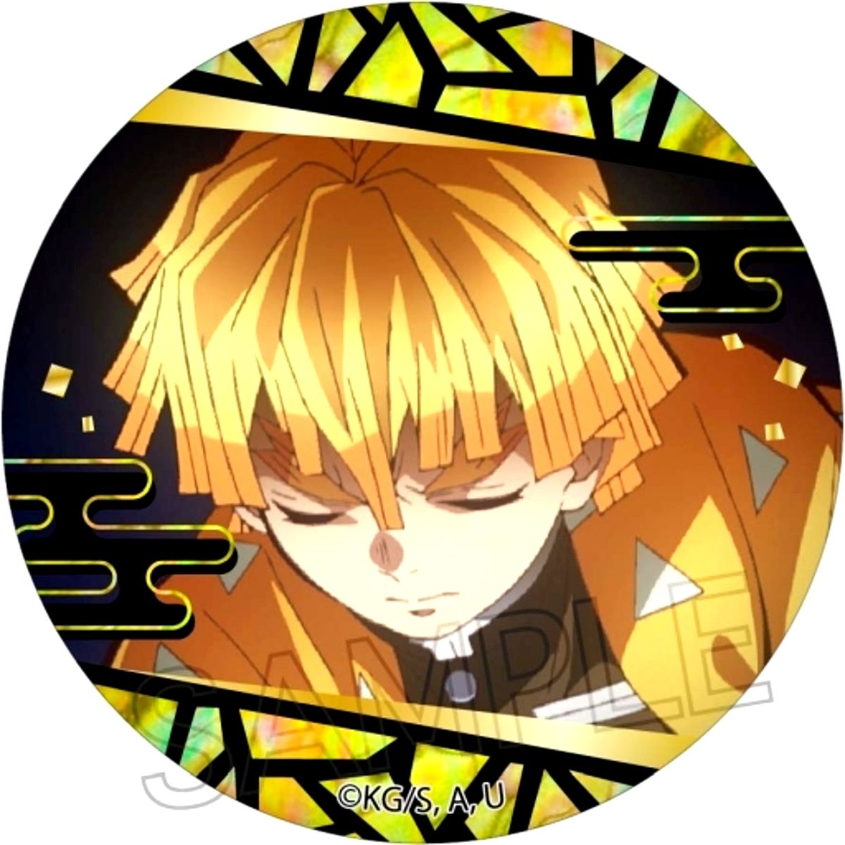 Zenitsu Agatsuma Demon Slayer: Kimetsu no Yaiba Raden Style Series Button [USED]