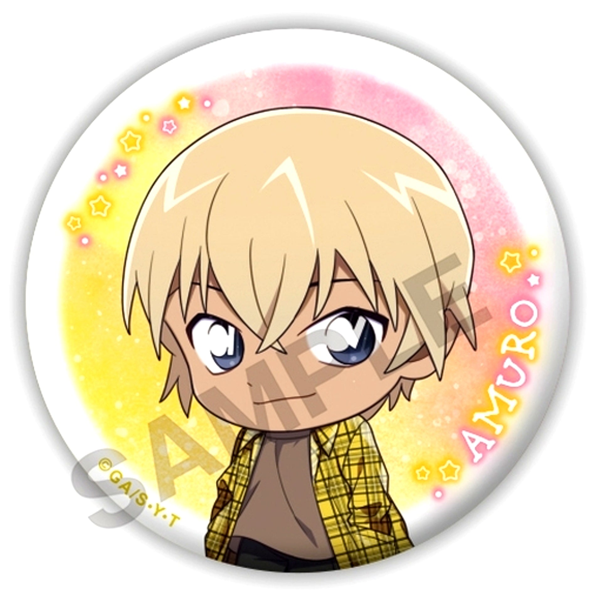Toru Amuro Detective Conan Plaid Wear Button [USED]