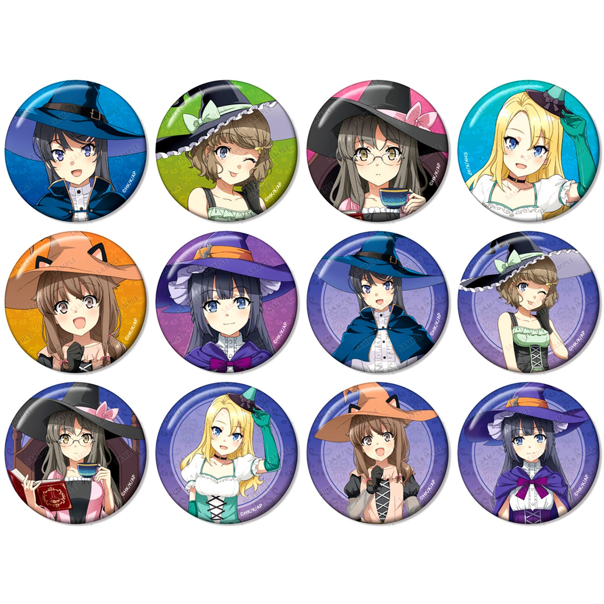 Set of 12 Rascal Does Not Dream of Bunny Girl Senpai POP UP SHOP in AMNIBUS STORE Illustration Halloween 2023 Ver. Trading Button [USED]