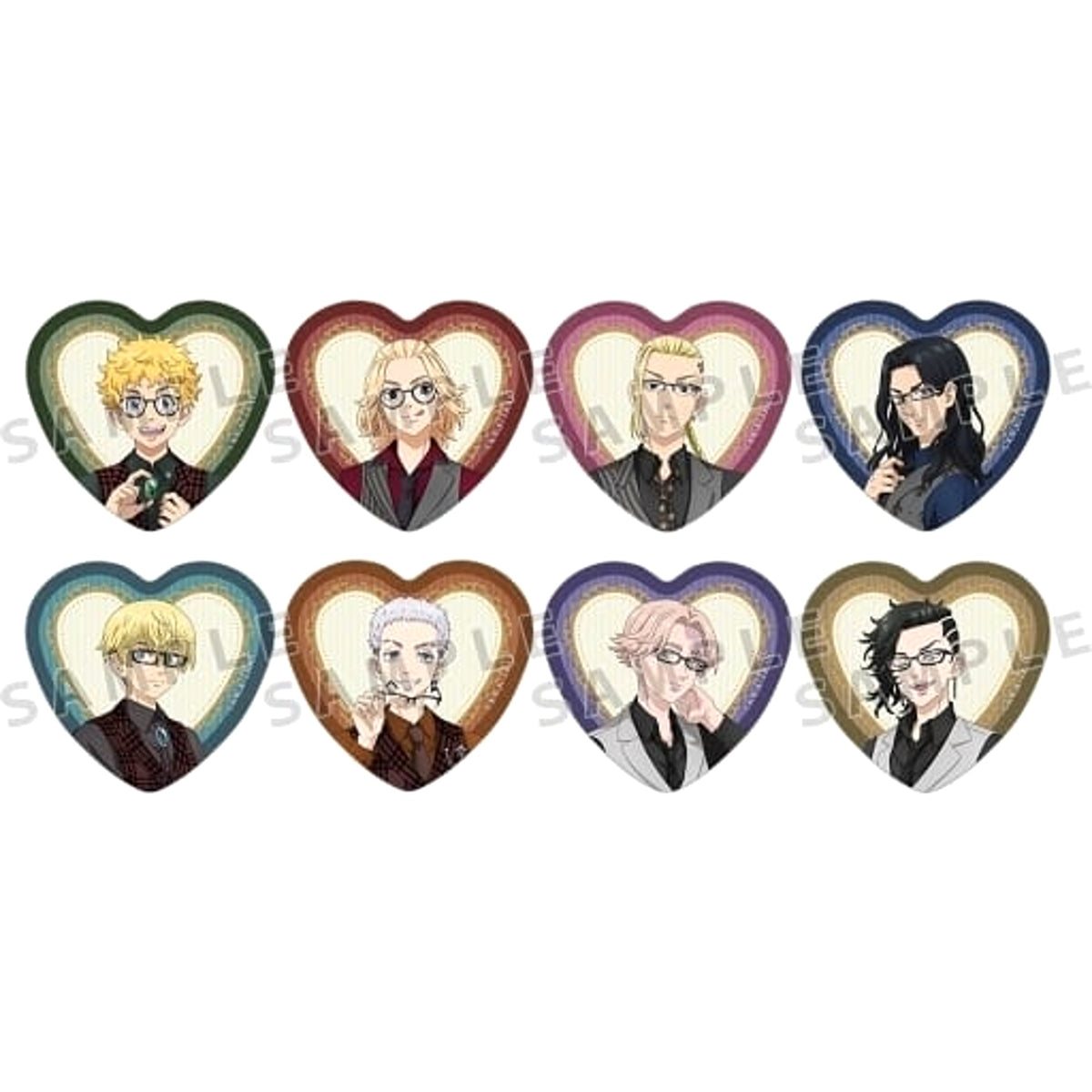 Takemichi Hanagaki & Others Tokyo Revengers All 8 Types Set Newly Drawn Heart Button Suit Vest Pop Up Shop in Tokyo Anime Center in DNP Plaza Shibuya Limited [USED]