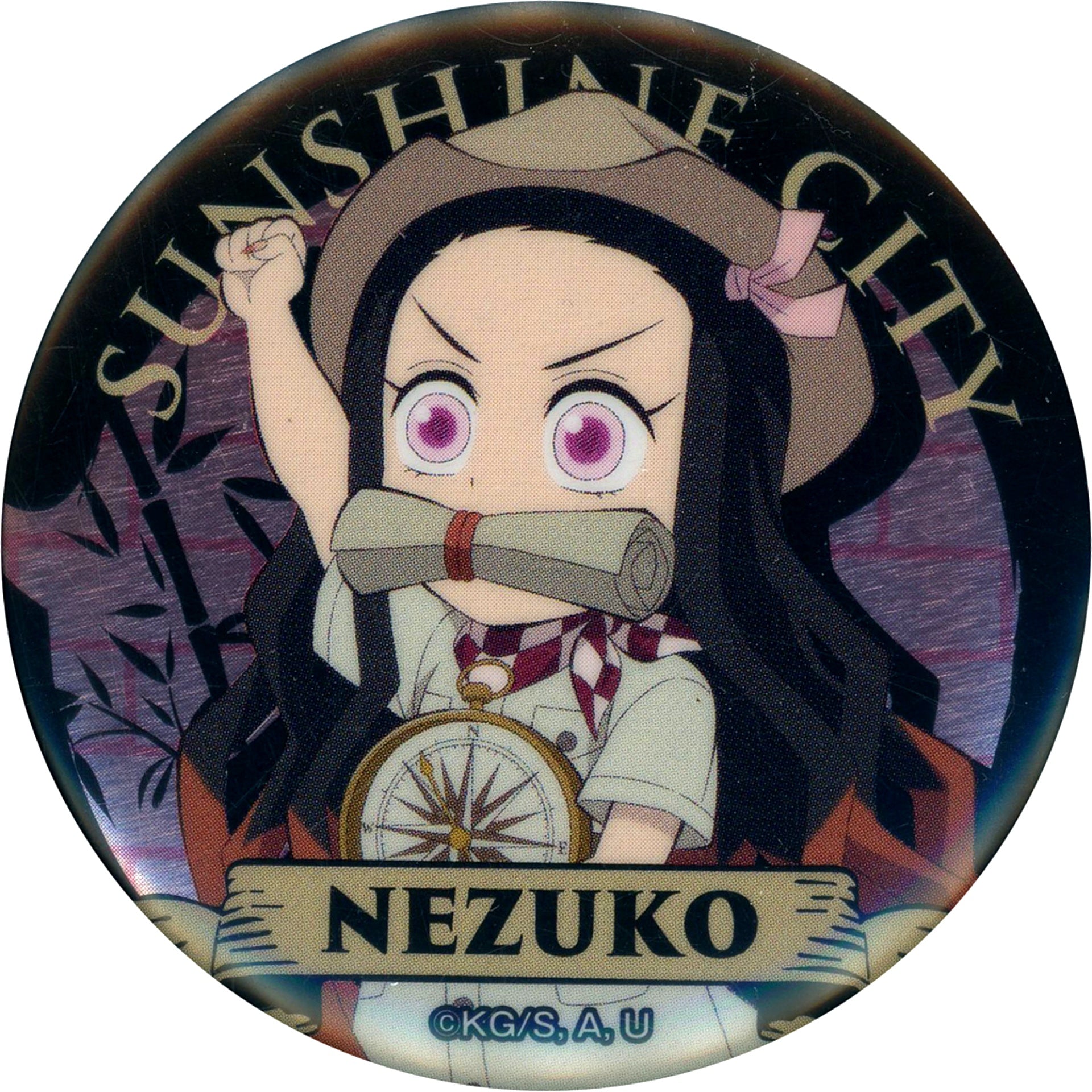 Nezuko Kamado Demon Slayer: Kimetsu no Yaiba Trading Metallic Button Sunshine City Total Concentration Solar Urban Legend Chapter 2 Sunshine 60 Observatory SKY CIRCUS Ltd [USED]