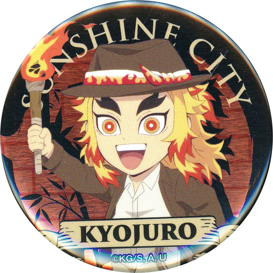 Demon Slayer: Kimetsu no Yaiba Kyojuro Rengoku Trading Metallic Can Badge Sunshine 60 Viewing Platform Sky Circus Sunshine City Zenshuchu! Taiyo no Toshi Densetsu Part 2 Limited Buttons [USED]