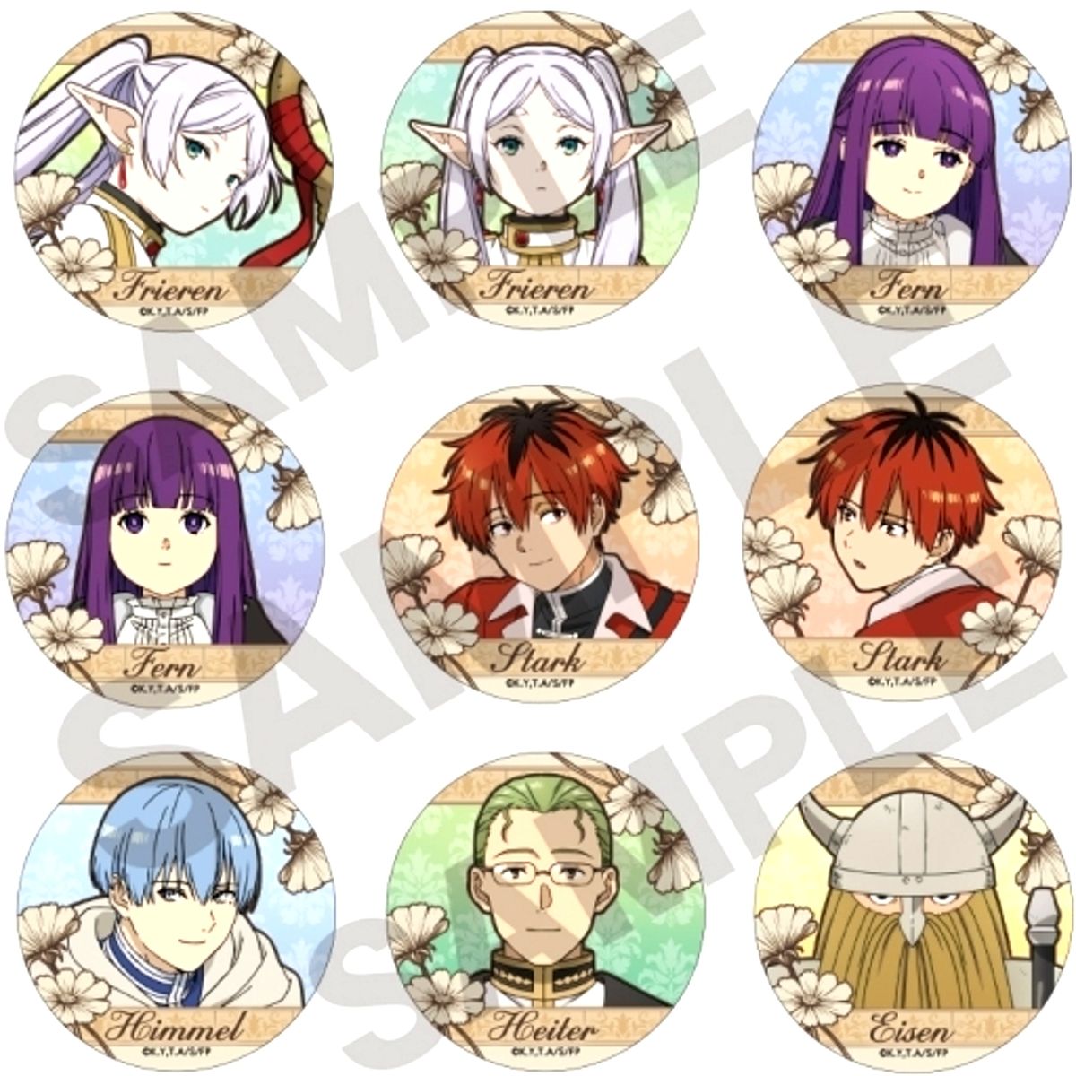 Set of 9 Frieren: Beyond Journey's End Trading Button [USED]