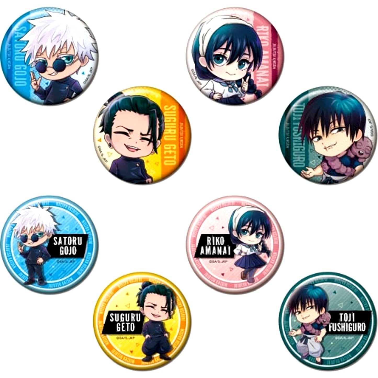 Set of 8 Jujutsu Kaisen Season 2 Hidden Inventory Premature Death Button Yurusta [USED]