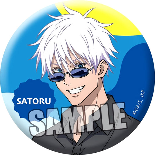 Jujutsu Kaisen Satoru Gojo Normal Ver. Trading Mat Can Badge Holiday Ver. Marui Pop Up Shop Limited Buttons [USED]