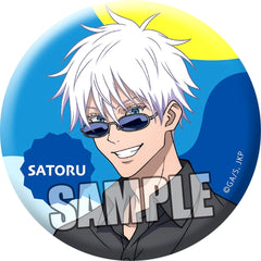 Jujutsu Kaisen Satoru Gojo Normal Ver. Trading Mat Can Badge Holiday Ver. Marui Pop Up Shop Limited Buttons [USED]