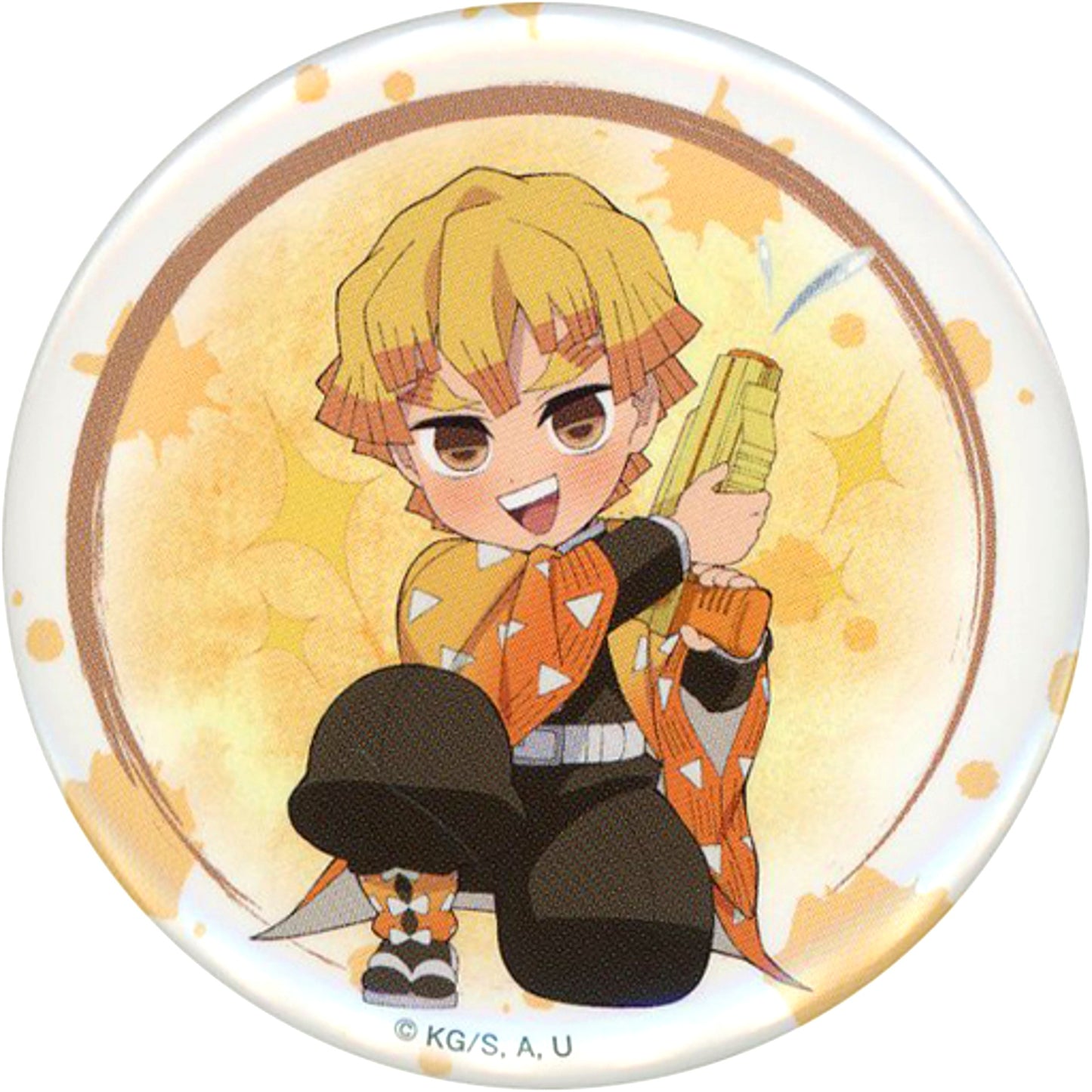 Zenitsu Agatsuma Normal Demon Slayer: Kimetsu no Yaiba Trading Button x Toei Kyoto Studio Park Kyo no Oshigoto 4 Summer Special Water Training [USED]
