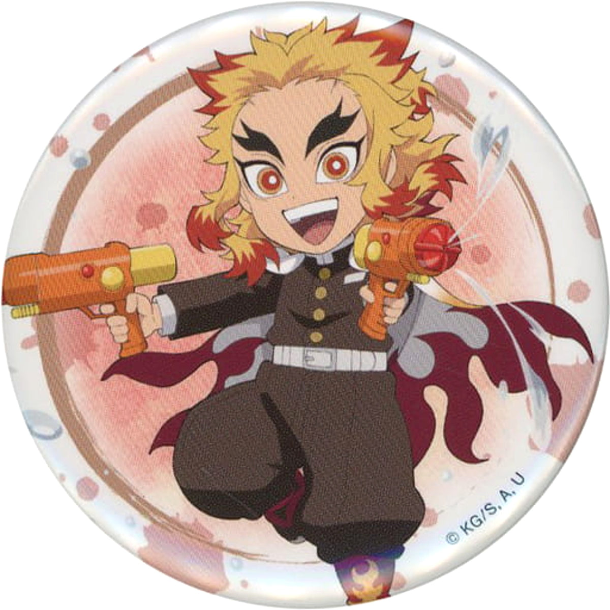 Demon Slayer: Kimetsu no Yaiba Kyojuro Rengoku Normal Trading Can Badge Toei Uzumasa Eigamura Kyoto no Oshigoto 4 Summer Special Water Training Limited Buttons [USED]