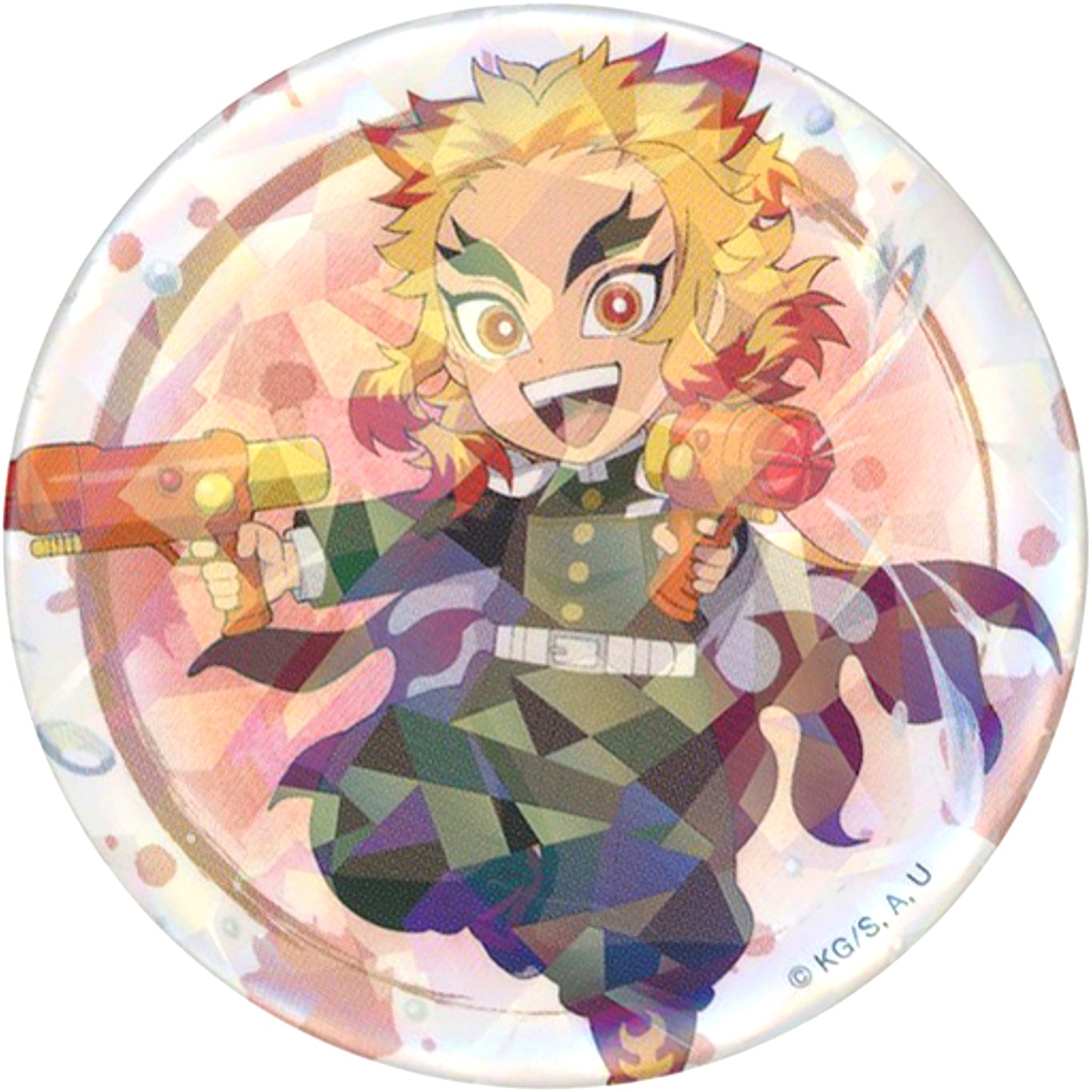 Kyojuro Rengoku Holo Demon Slayer: Kimetsu no Yaiba Trading Button x Toei Kyoto Studio Park Kyo no Oshigoto 4 Summer Special Water Training [USED]