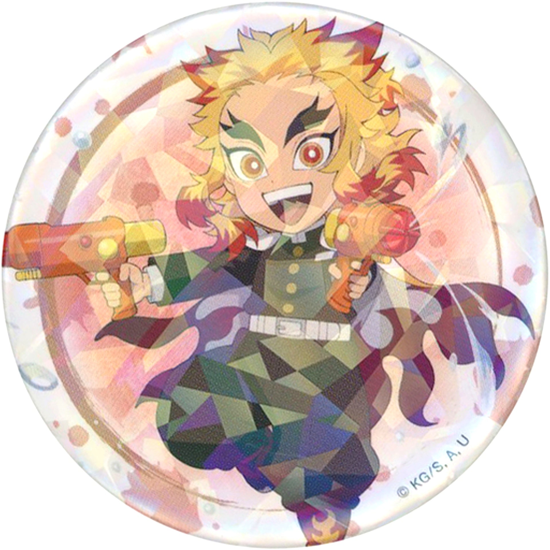 Kyojuro Rengoku Holo Demon Slayer: Kimetsu no Yaiba Trading Button x Toei Kyoto Studio Park Kyo no Oshigoto 4 Summer Special Water Training [USED]