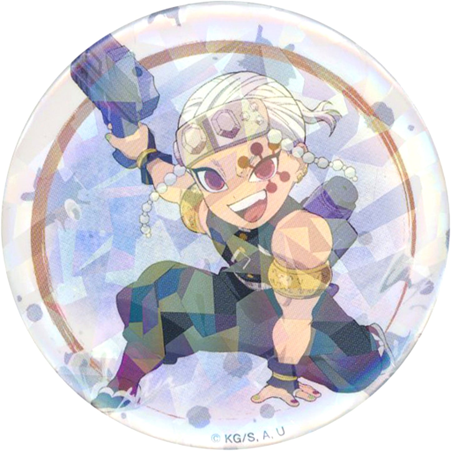 Tengen Uzui Holo Demon Slayer: Kimetsu no Yaiba Trading Button x Toei Kyoto Studio Park Kyo no Oshigoto 4 Natsu no Tokubetsu Suiren [USED]