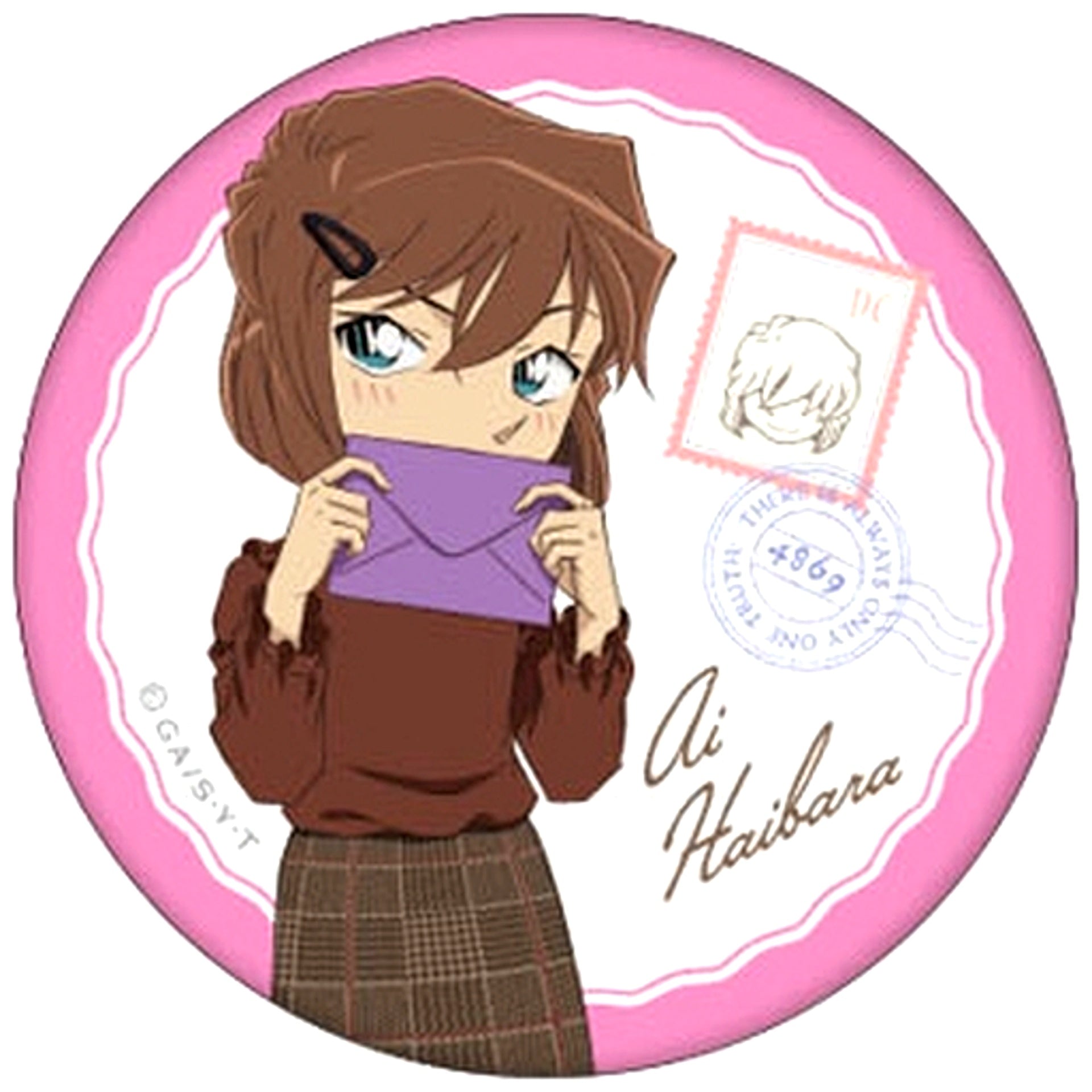 Ai Haibara B Detective Conan Button Collection Letter Series [USED]