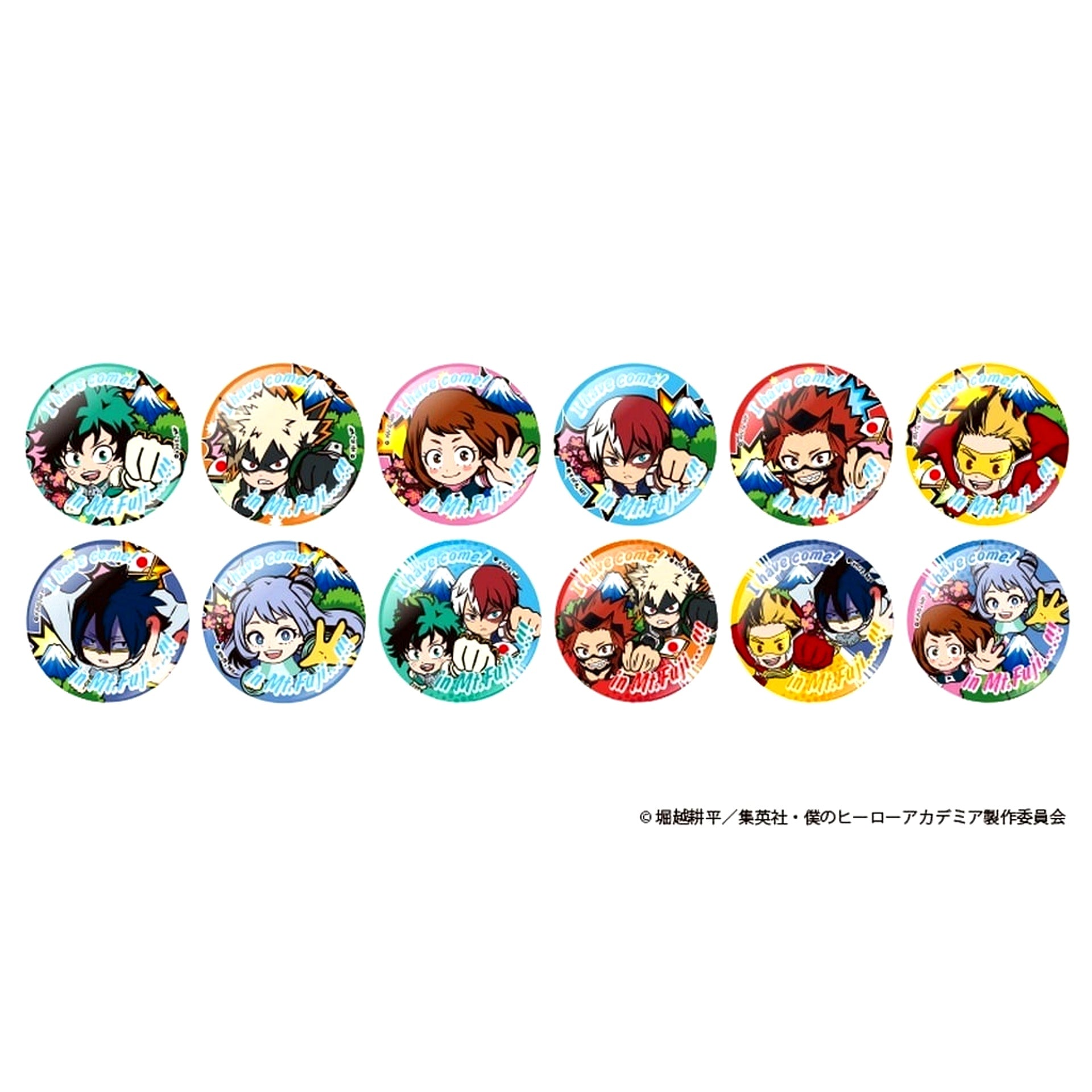 Set of 12 My Hero Academia Mt. Fuji Dispatch Edition Mt. Fuji Button [USED]