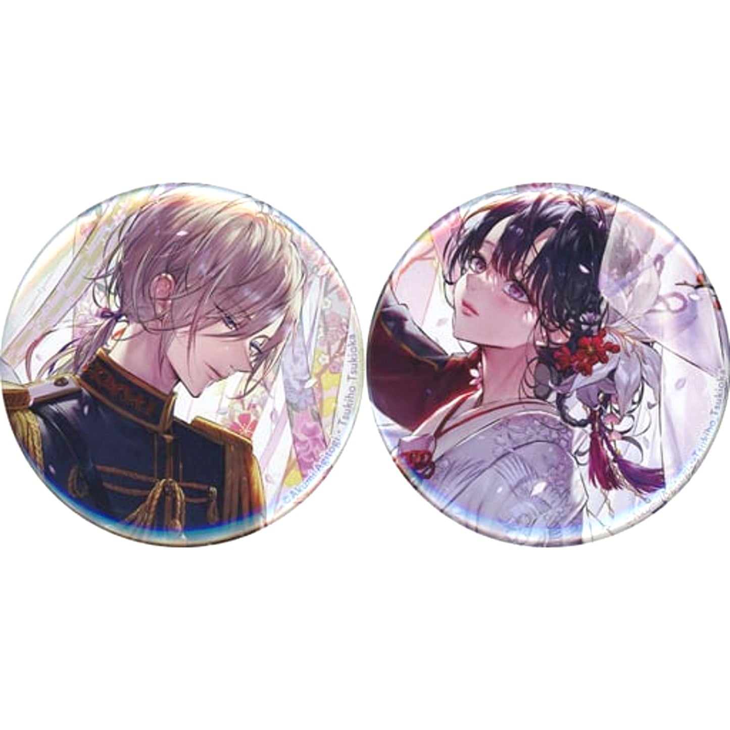 Miyo Saimori & Kiyoka Kudo My Happy Marriage Set of 2 Buttons Light Novel Vol.7 Animate Limited Set Bonus [USED]