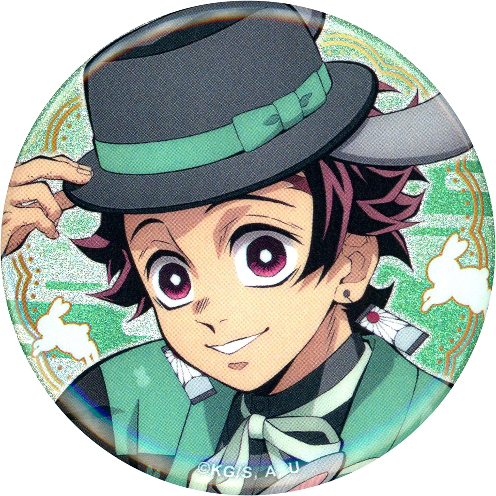 Tanjiro Kamado Demon Slayer: Kimetsu no Yaiba Year of the Rabbit Random Glitter Button Animate Girls Festival 2023 [USED]