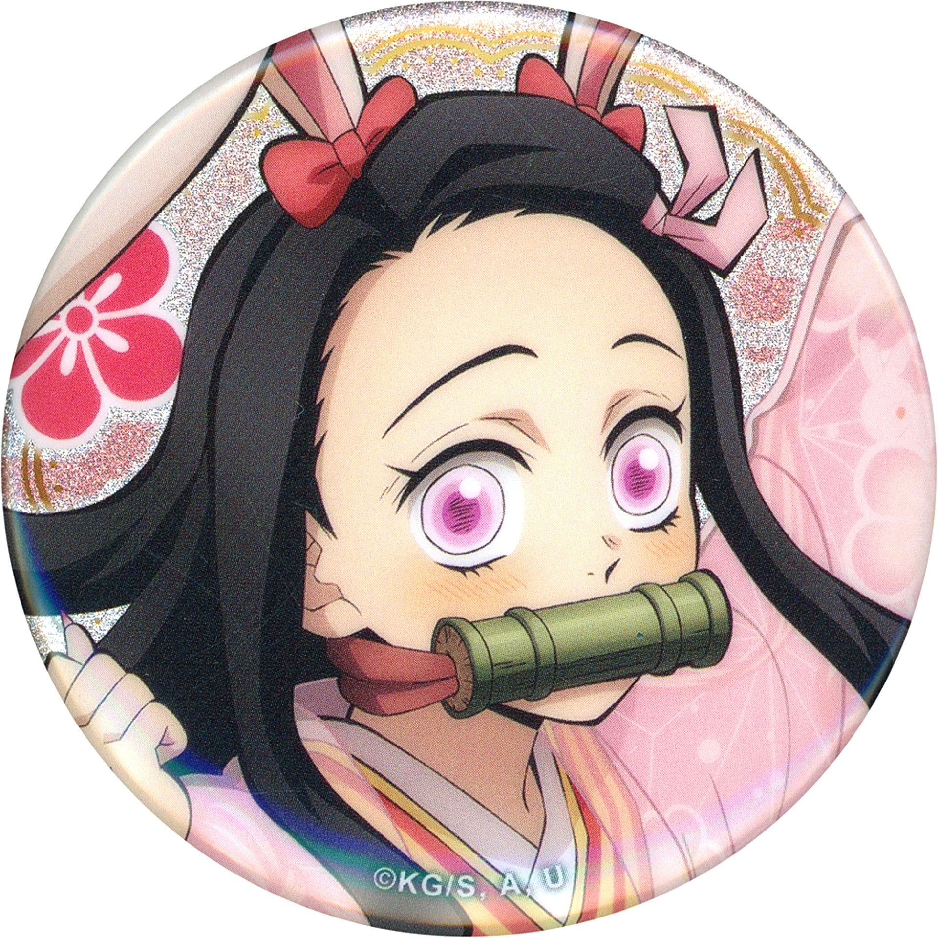 Nezuko Kamado Demon Slayer: Kimetsu no Yaiba Year of the Rabbit Random Glitter Button Animate Girls Festival 2023 [USED]