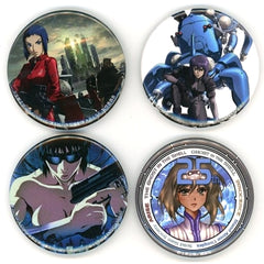 Ghost in the Shell Motoko Kusanagi & Others Special Can Badge Ohara Painting Exhibition Limited Privilege of Admission Ticket with Goods Set of 4 Buttons [USED]