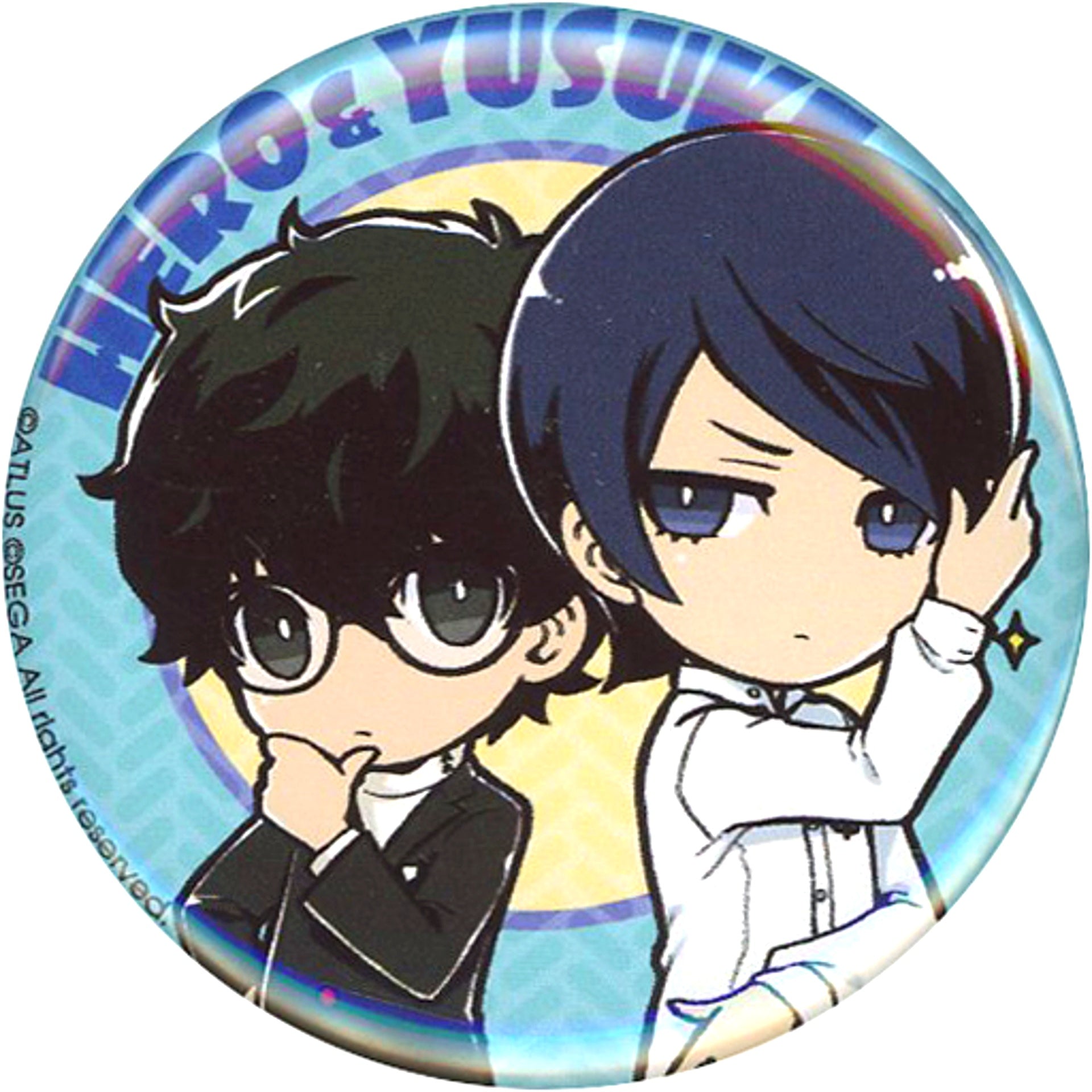 Protagonist and Yusuke Persona 5 Single Item Two Shot Button Let's Make an Investigation Report Together Vol.2 Bundle Bonus [USED]