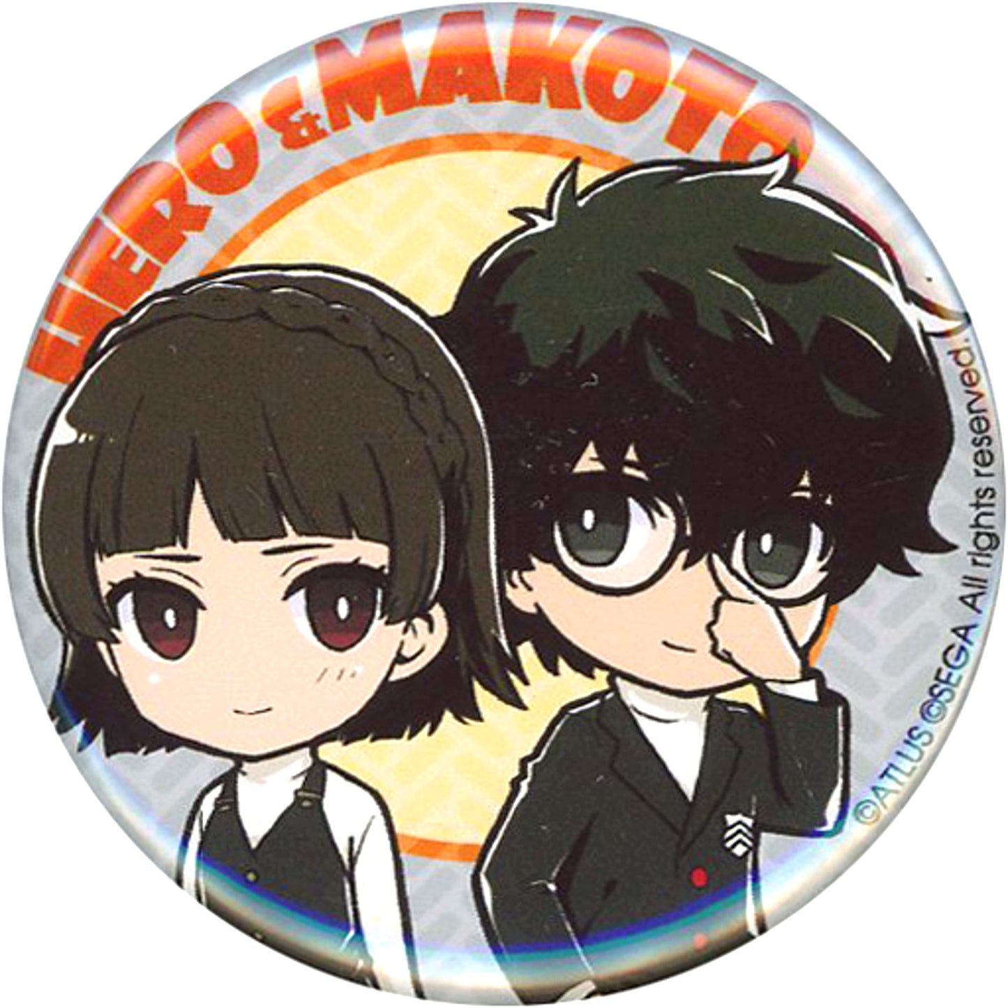 Single Item Protagonist and Makoto Persona 5 Investigation Report Made by Everyone Vol.2 Bundle Bonus Two-Shot Button [USED]