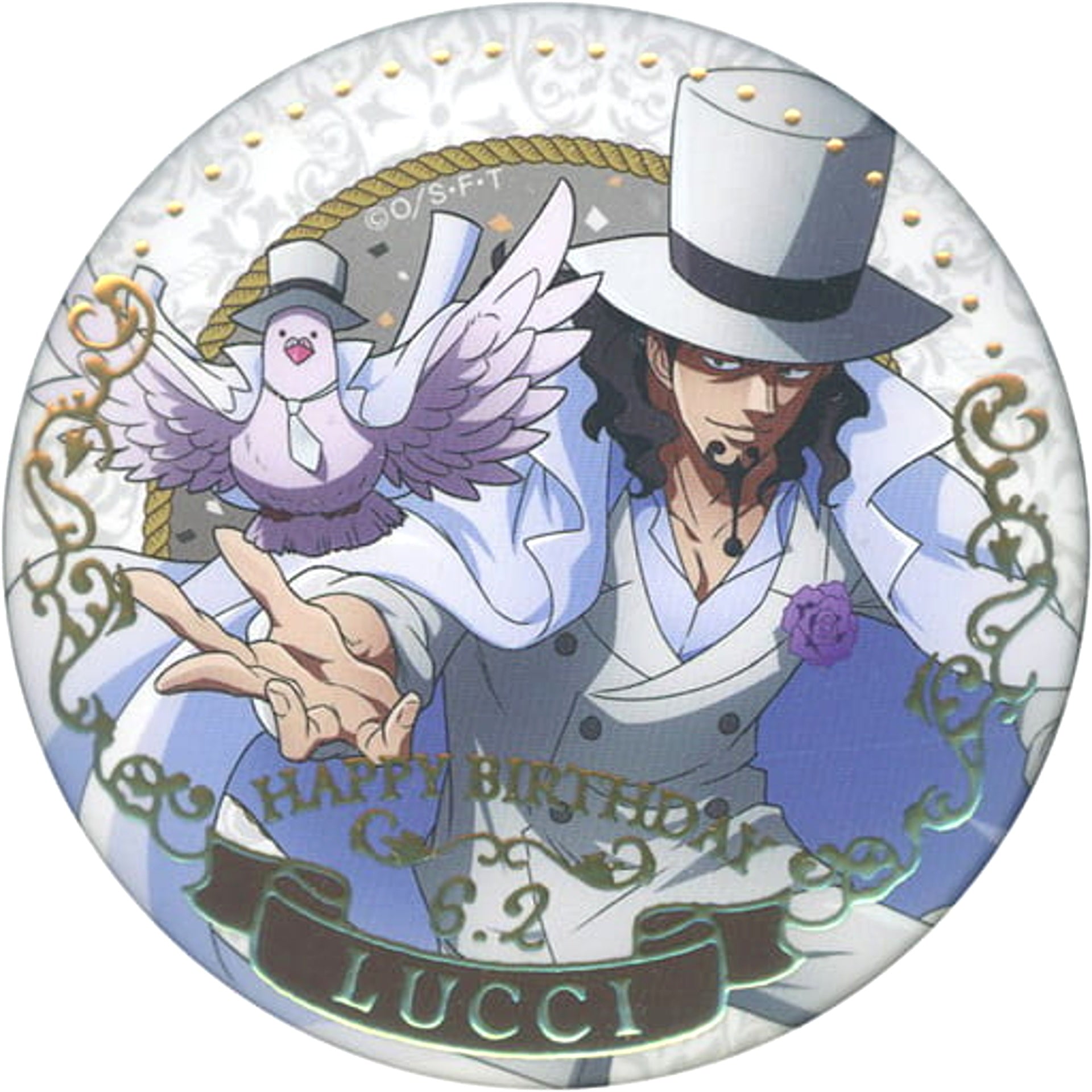One Piece Rob Lucci Birthday Jewelry Tin Badge June 2023 Buttons [USED]