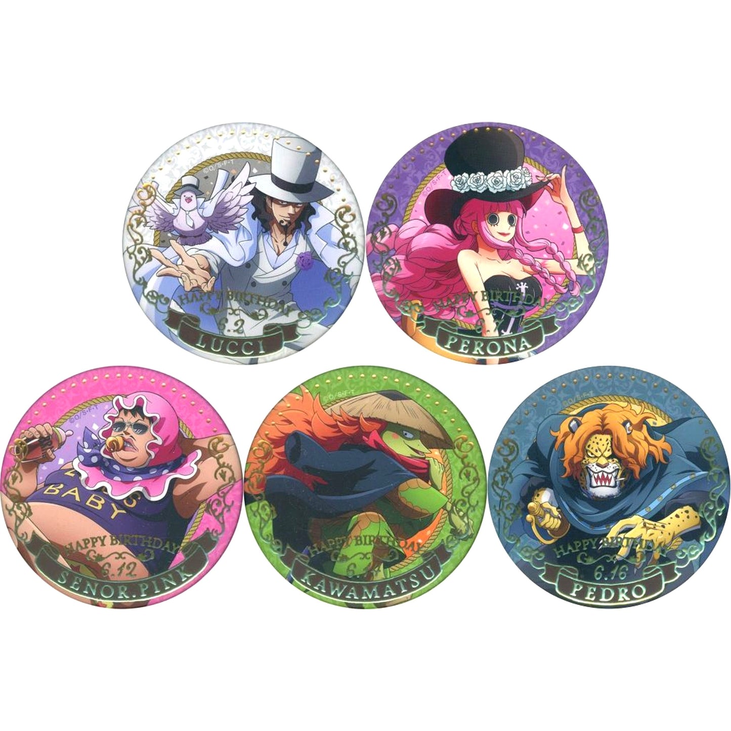 Set of 5 One Piece Birthday Jewelry Button June 2023 [USED]