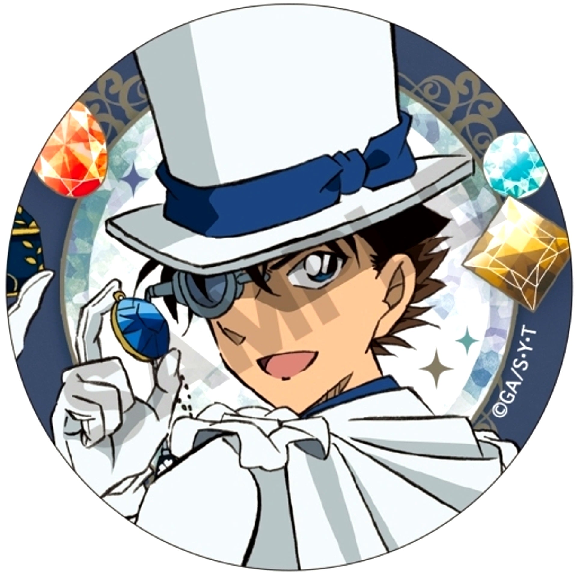 Phantom Thief Kid A Detective Conan Trading Button Jewel [USED]