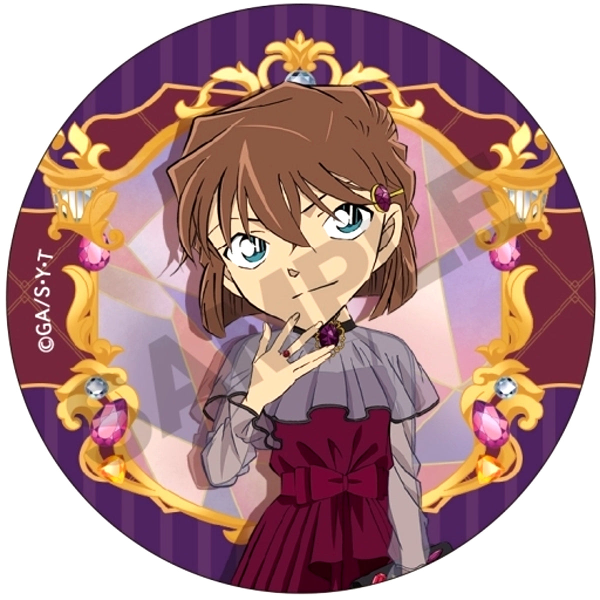 Ai Haibara B Detective Conan Trading Button Jewel [USED]