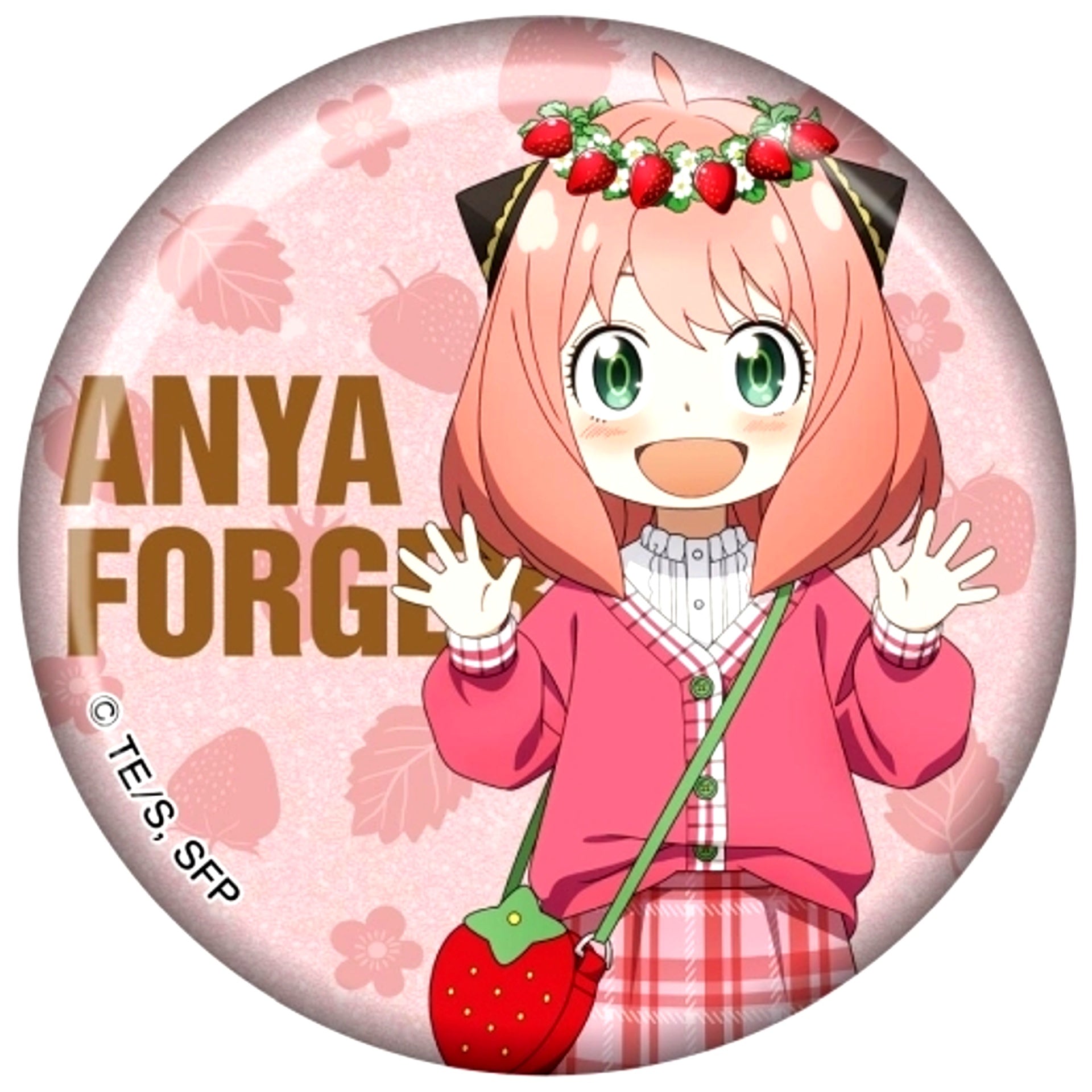 Anya Forger - Strawberry A SPY x FAMILY Glitter Badge - Fruits - [USED]