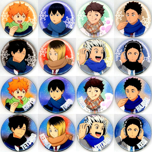 Set of 16 Haikyu!! Asobitsukuse!! in Namjatown winter version Button Collection [USED]